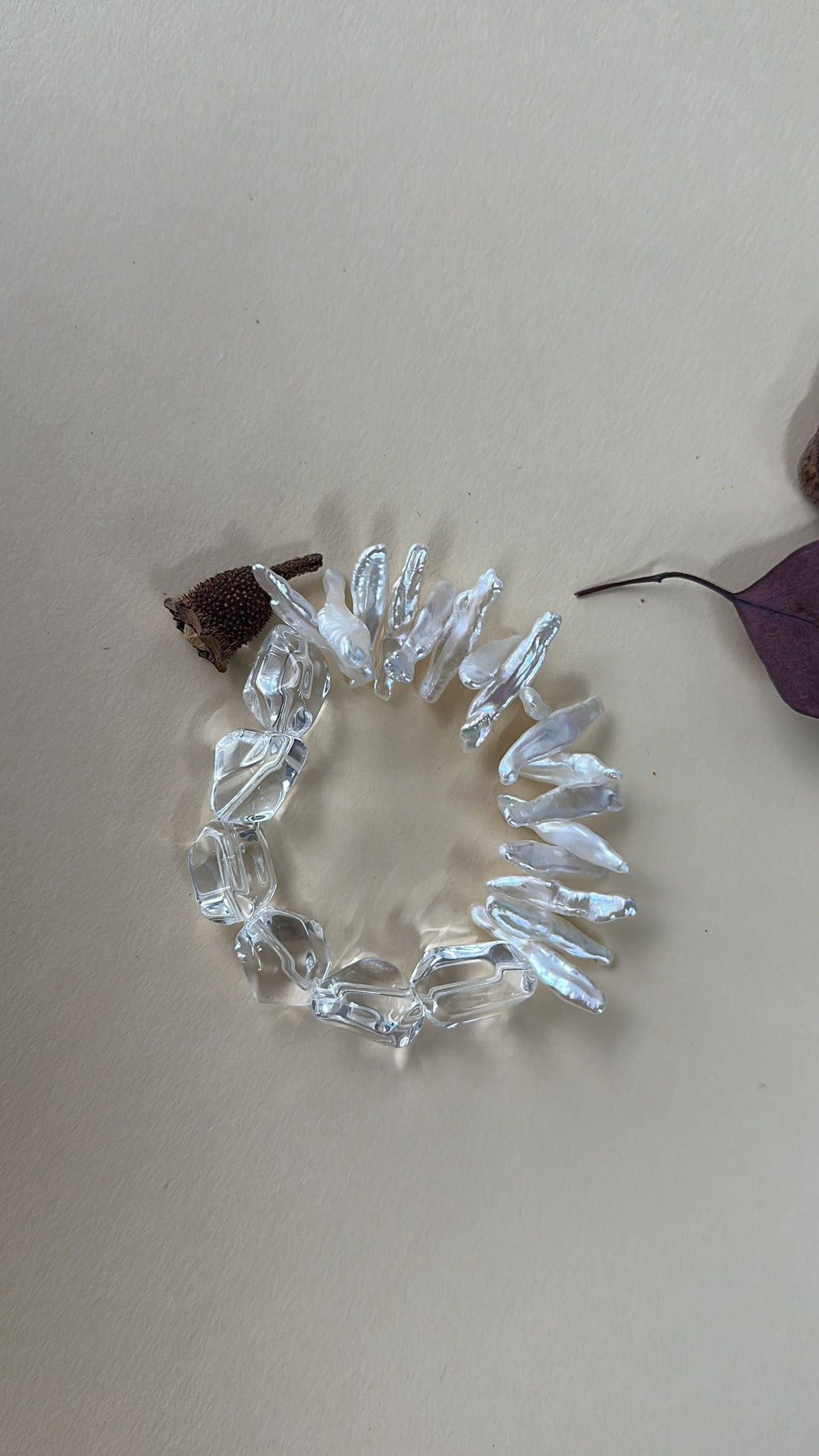 Bracelet Perles Baroques Océan et Glace