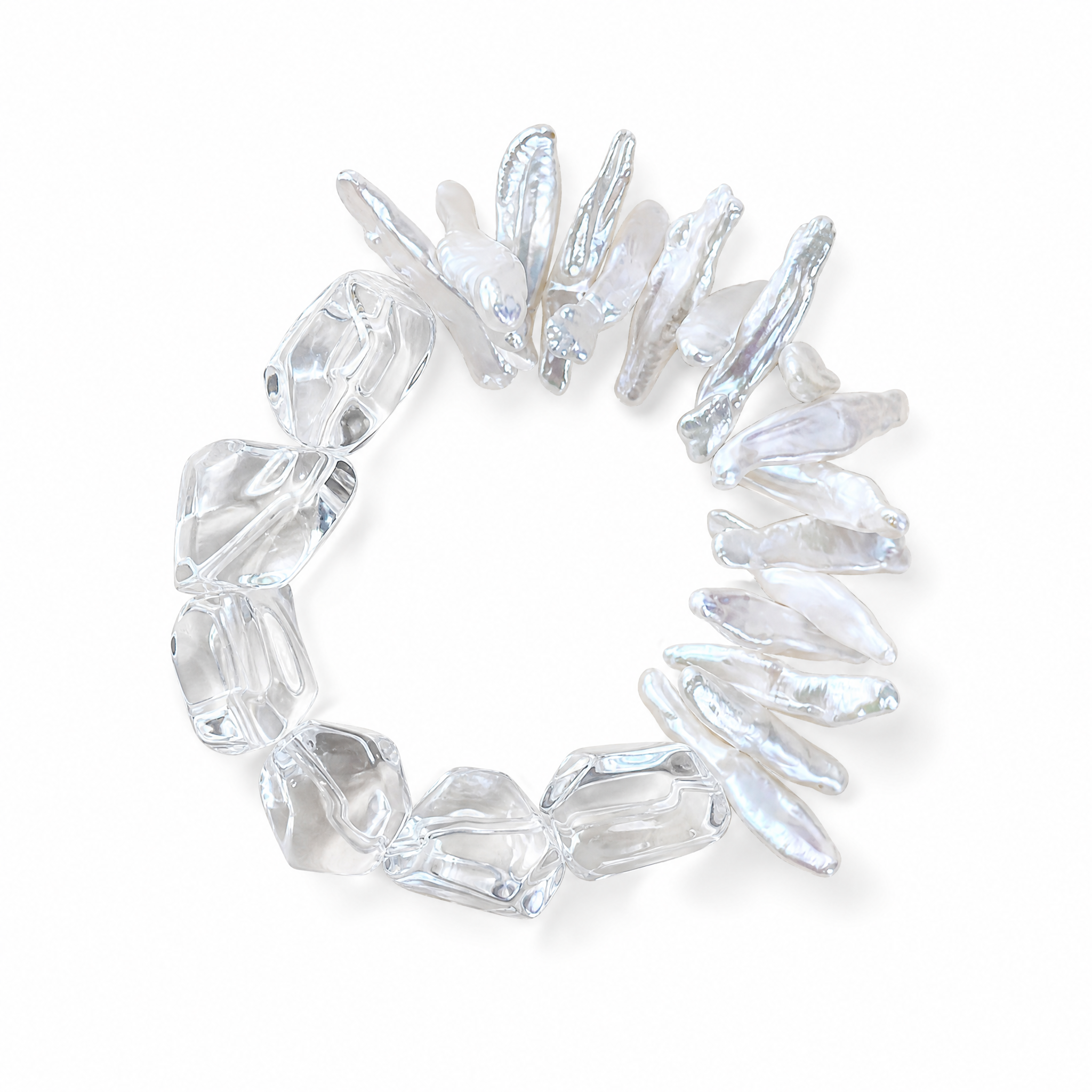 Bracelet Perles Baroques Océan et Glace