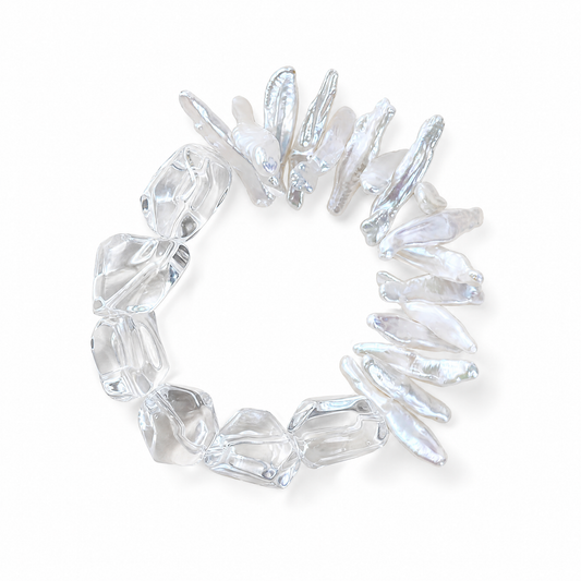 Ocean & Ice Baroque Pearl Bracelet