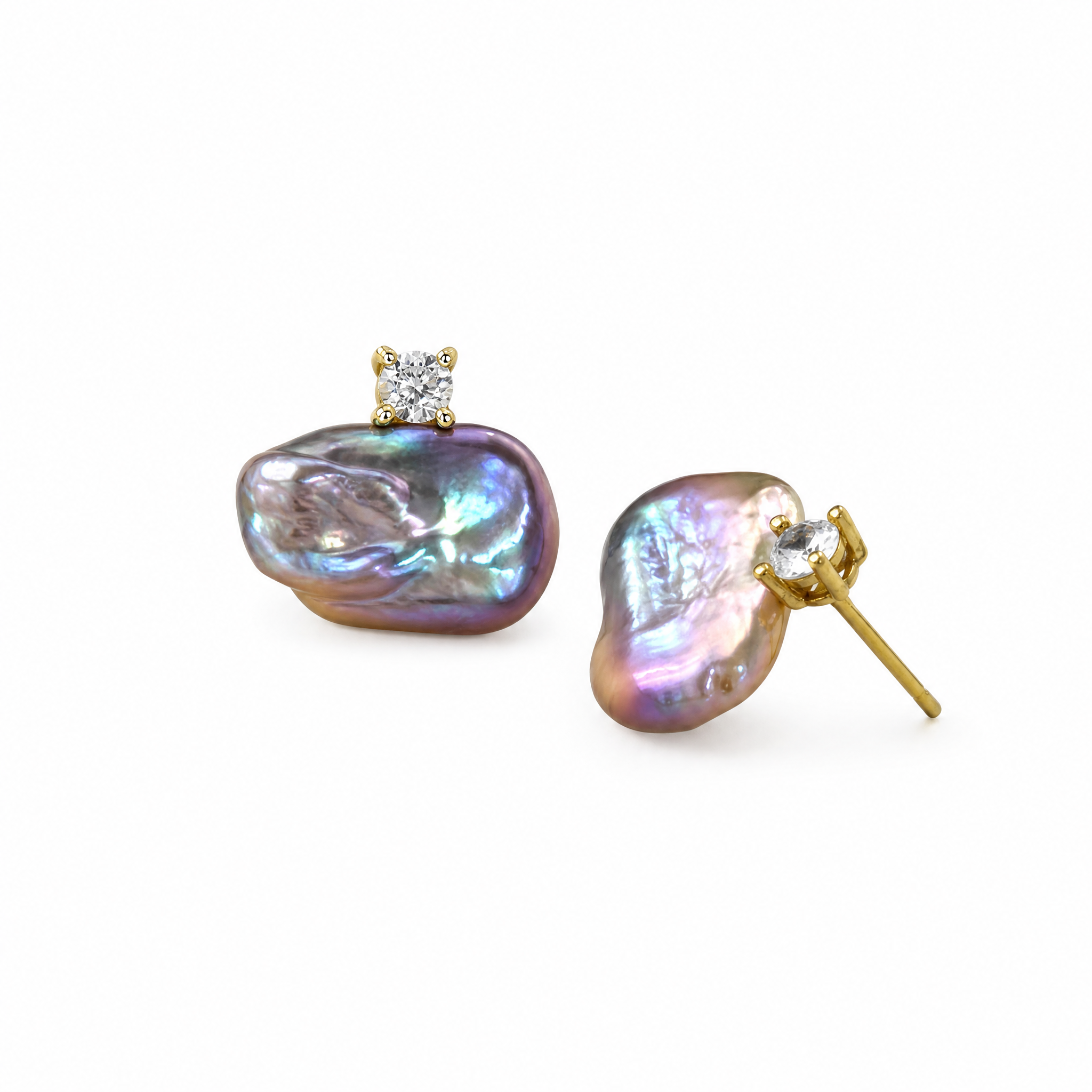 Endless Form Baroque Pearl Stud Earrings