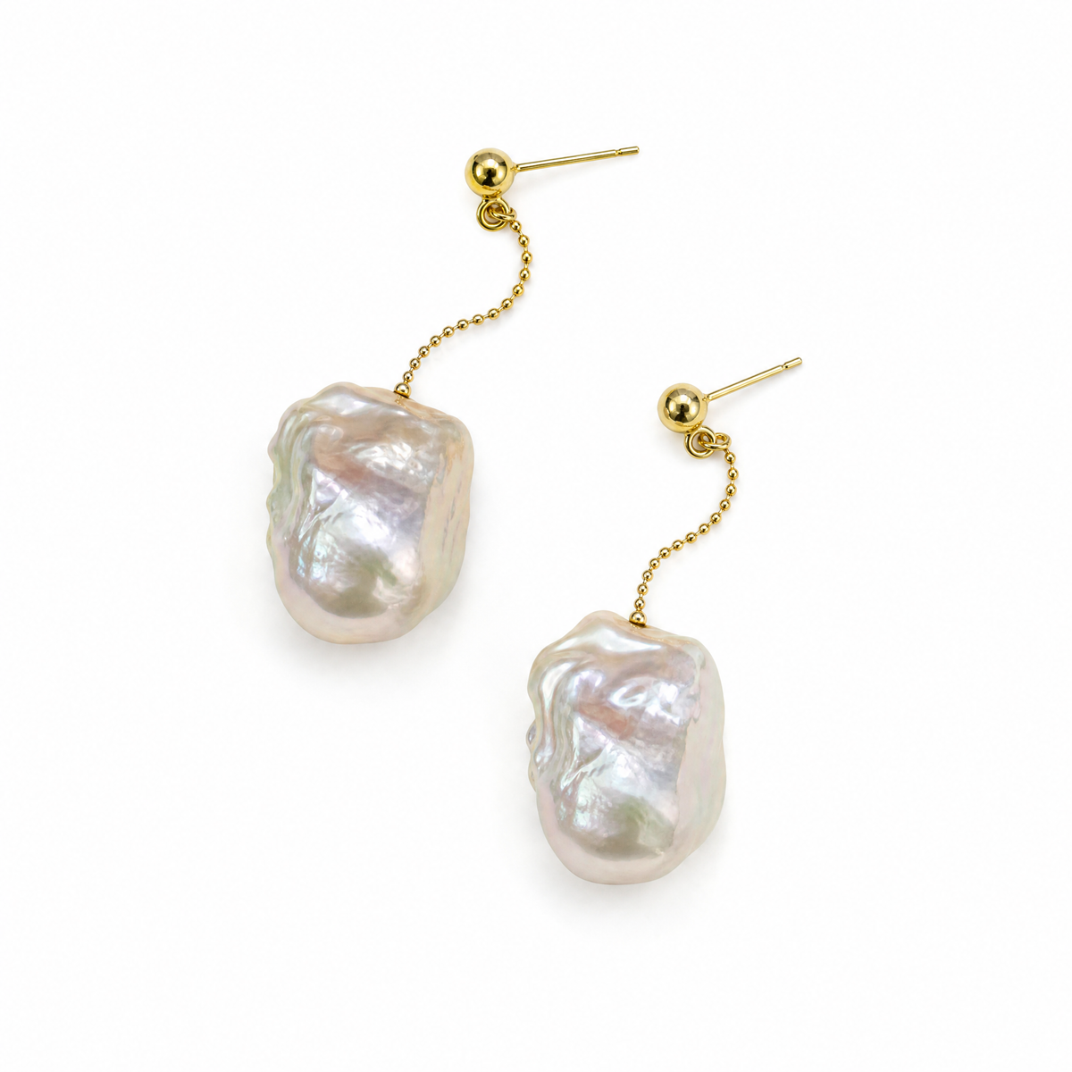 Boucles d'oreilles pendantes Rosée Baroque Perle