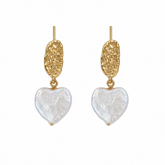 Amour Baroque Pearl Heart Earrings