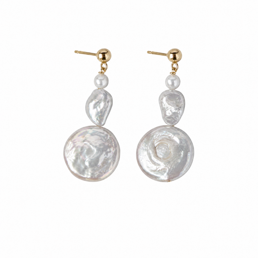 Moonlit Baroque Pearl Drop Earrings