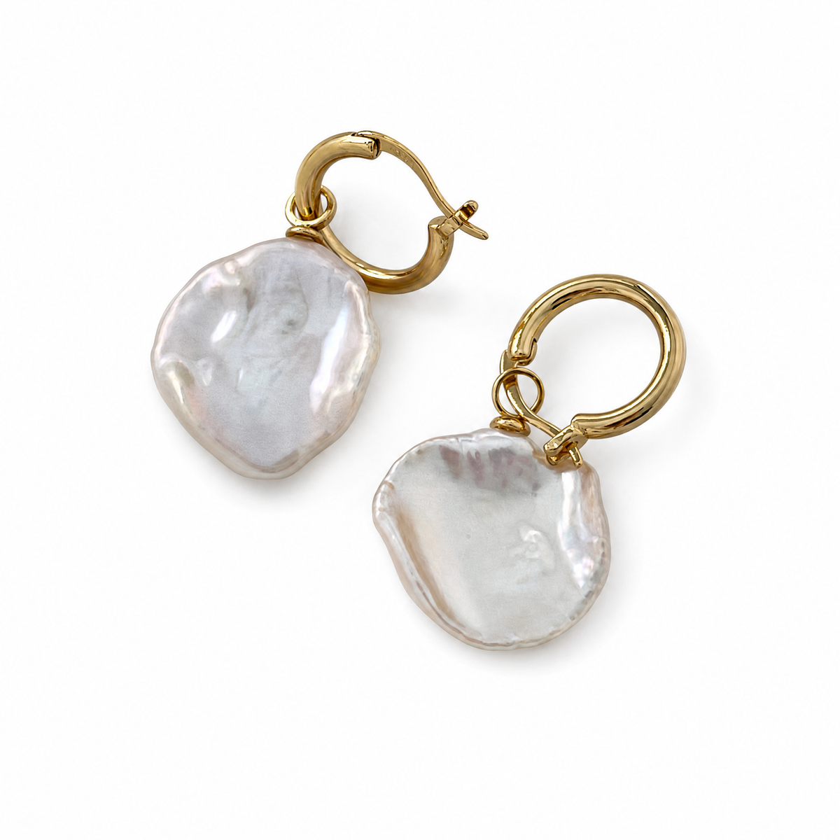 Boucles d'oreilles créoles perles et pétales