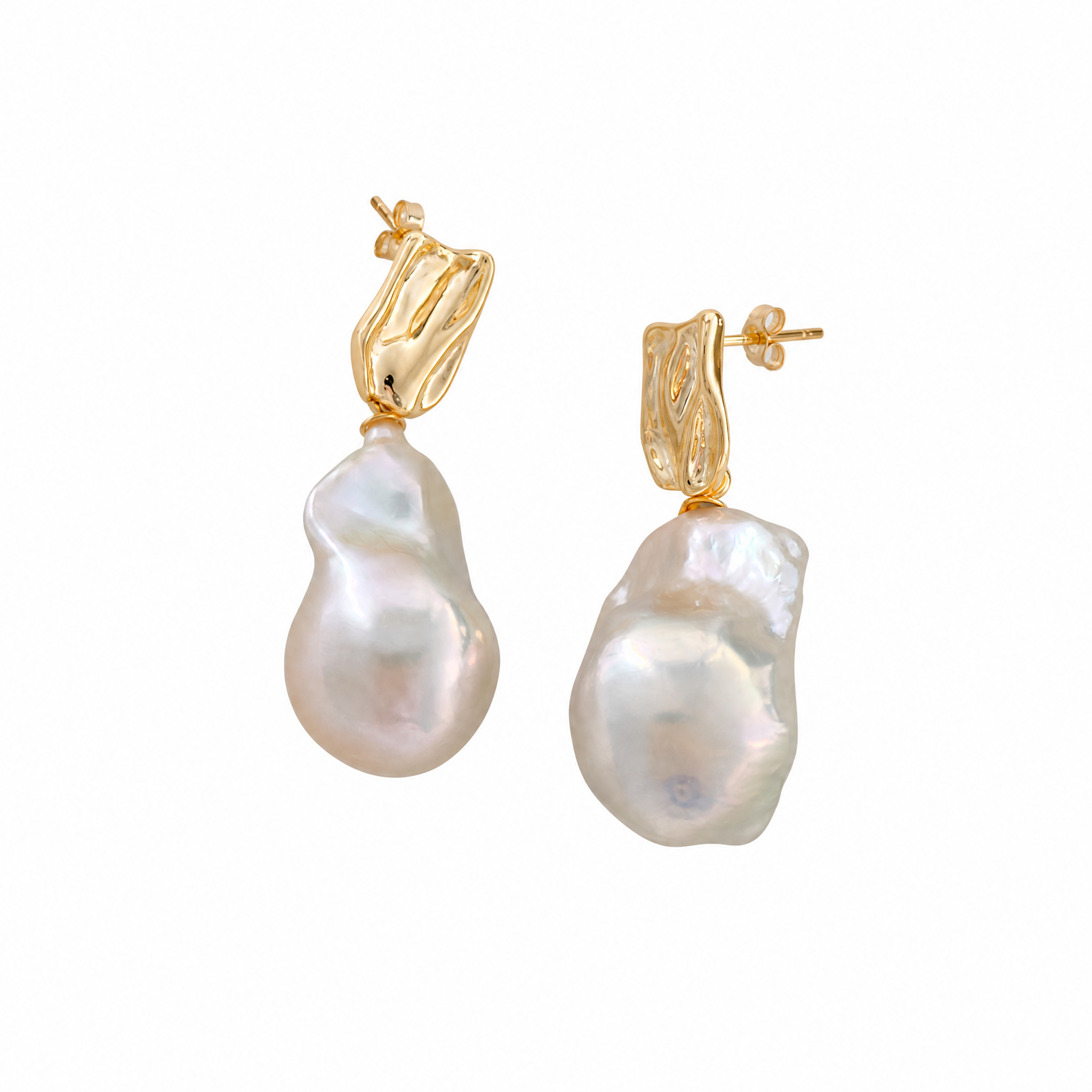 Sculptural Baroque Pearl Earrings