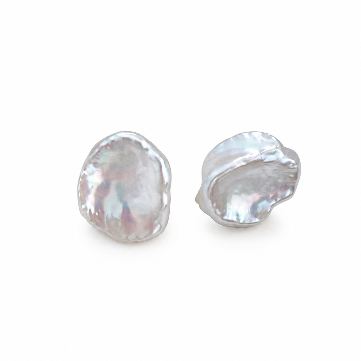 Boucles d'oreilles clous Fleur et perles baroques