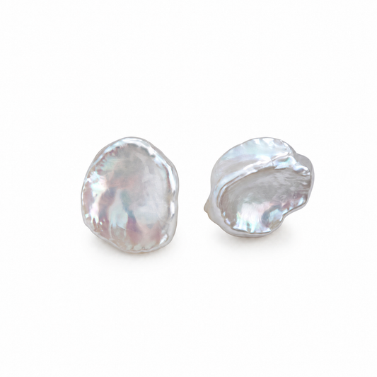 Petal Baroque Pearl Stud Earrings