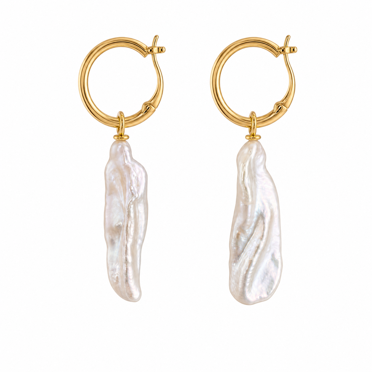 Boucles d'oreilles Luna longues avec perles baroques