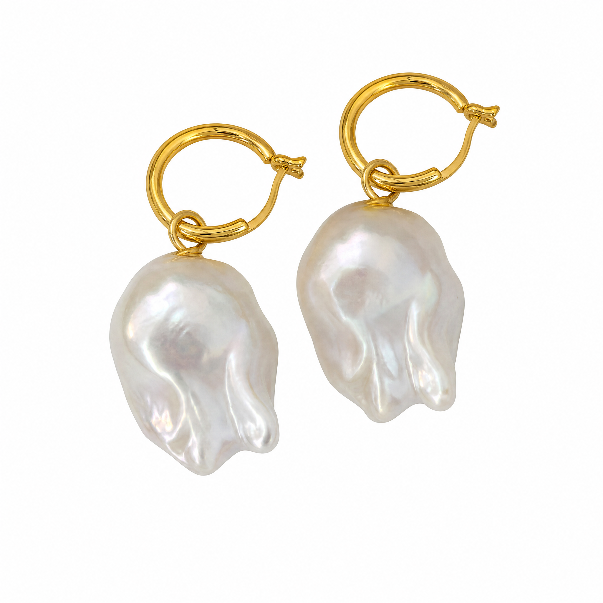 Baroque Drop Pearl Hoops