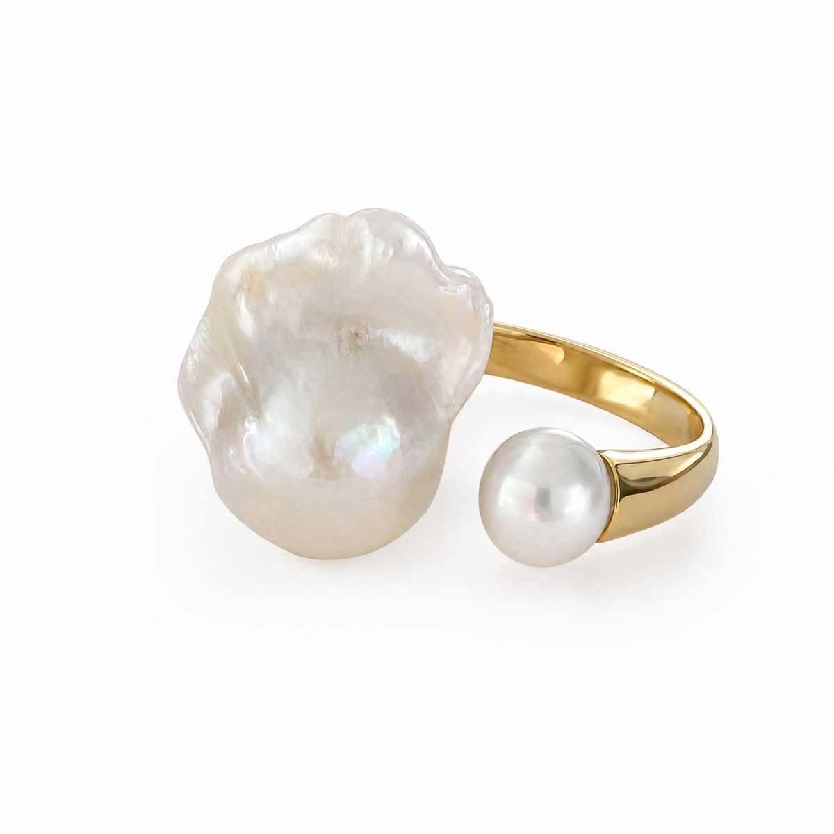 Open Baroque Pearl Ring