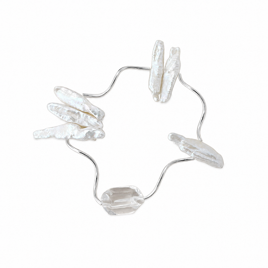 Frosted Crystal Branch Cuff