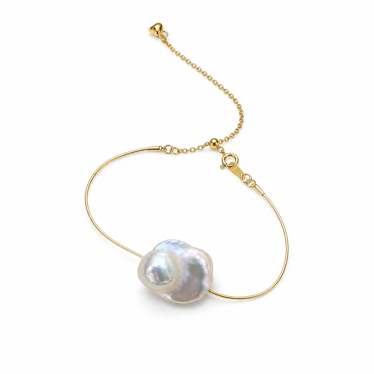 Bracelet serpentin en perles baroques