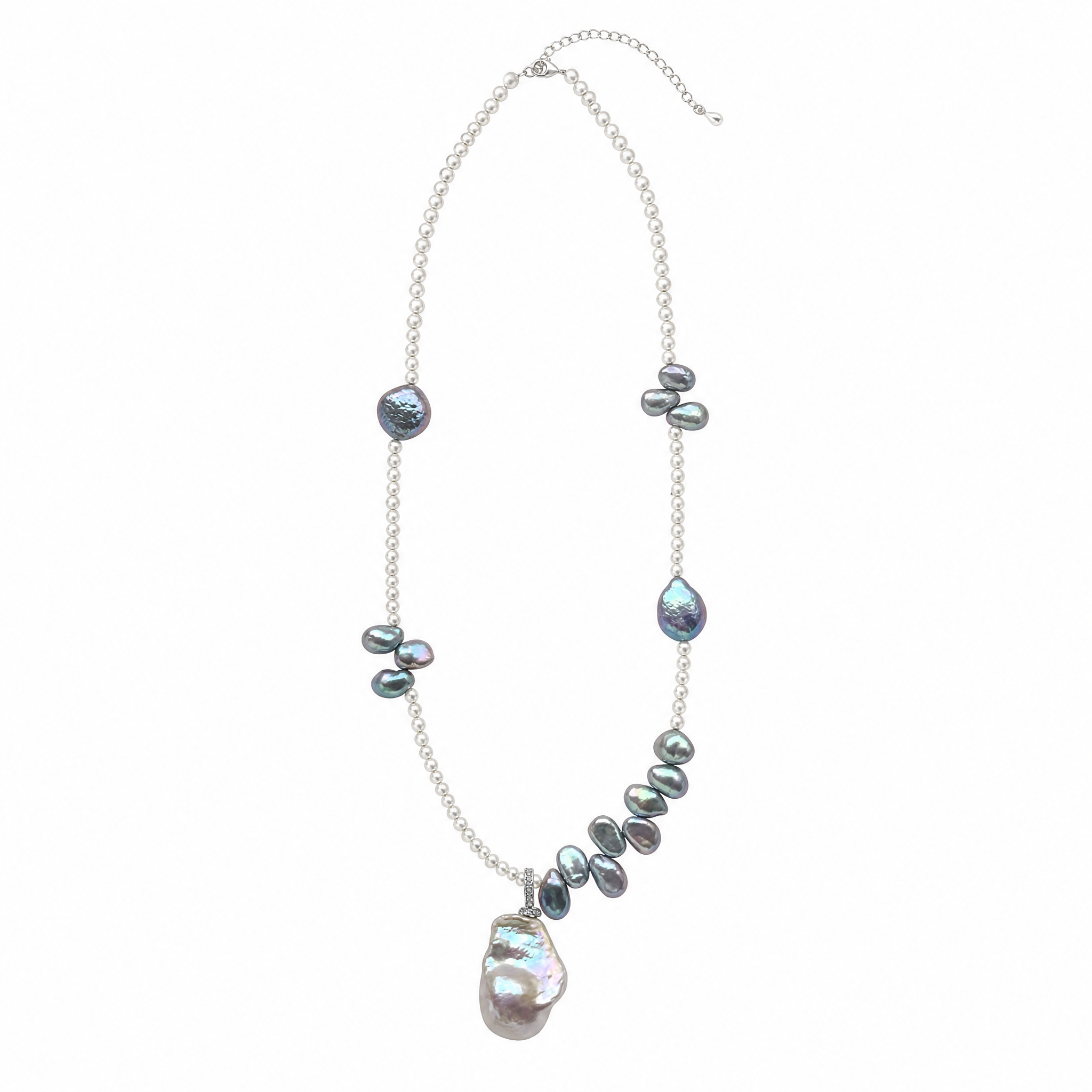 Midnight Petal Pearl Necklace
