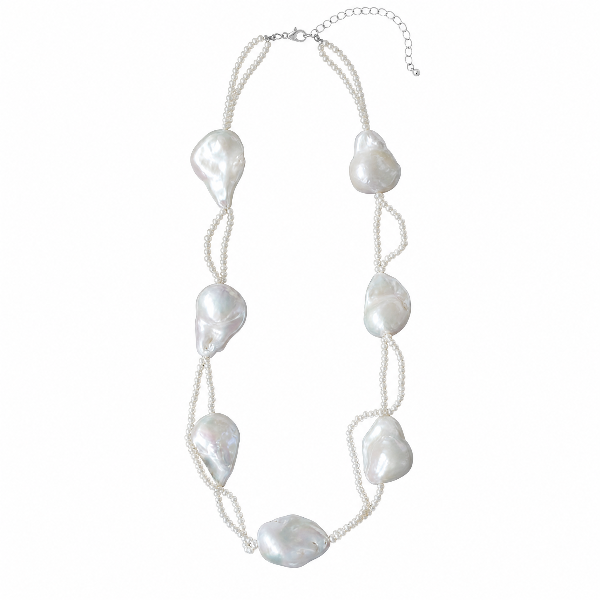 Cascade Baroque Layered Pearl Necklace