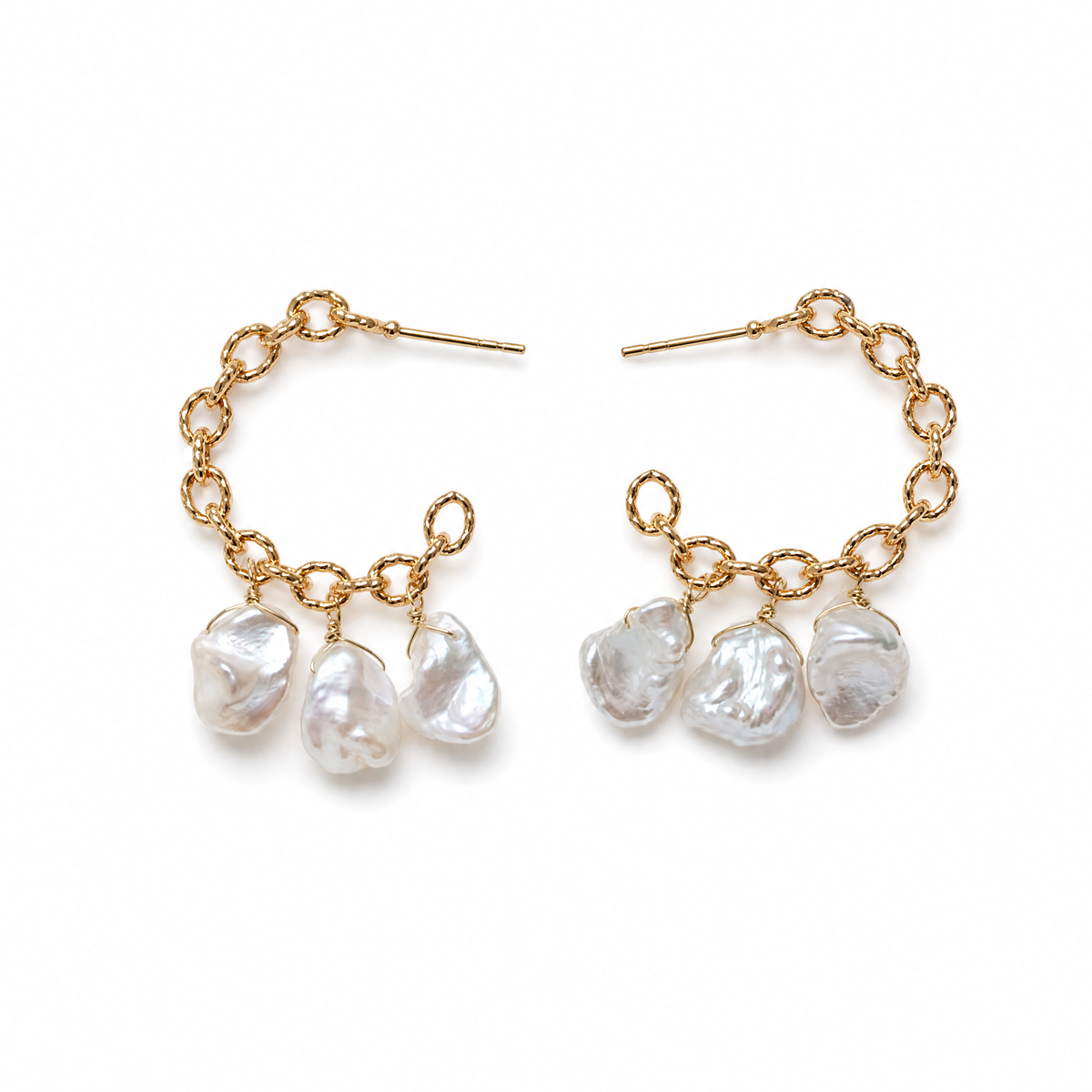 Petite Orbit Pearl Hoop Earrings
