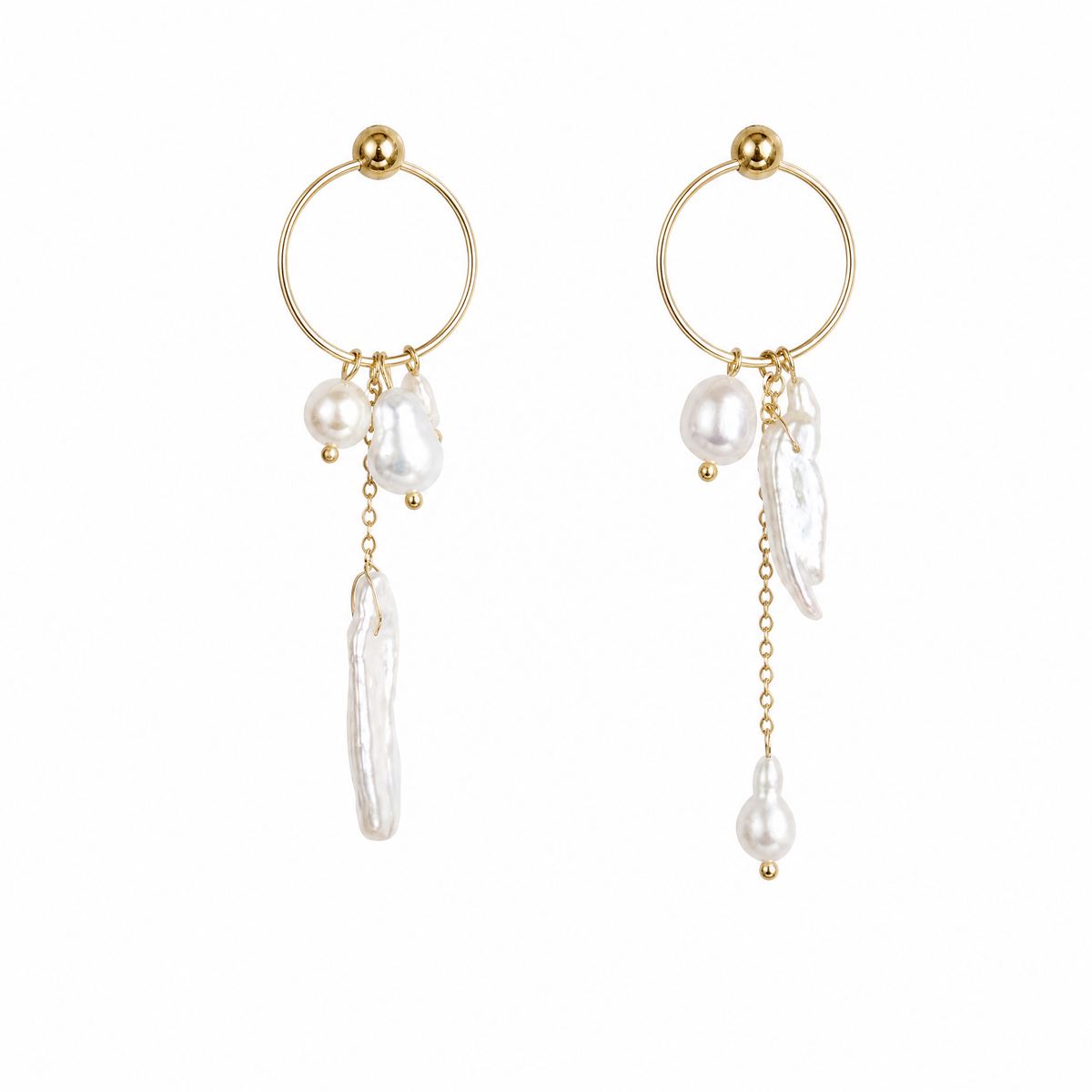 Orbit Keshi Pearl Drop Earrings