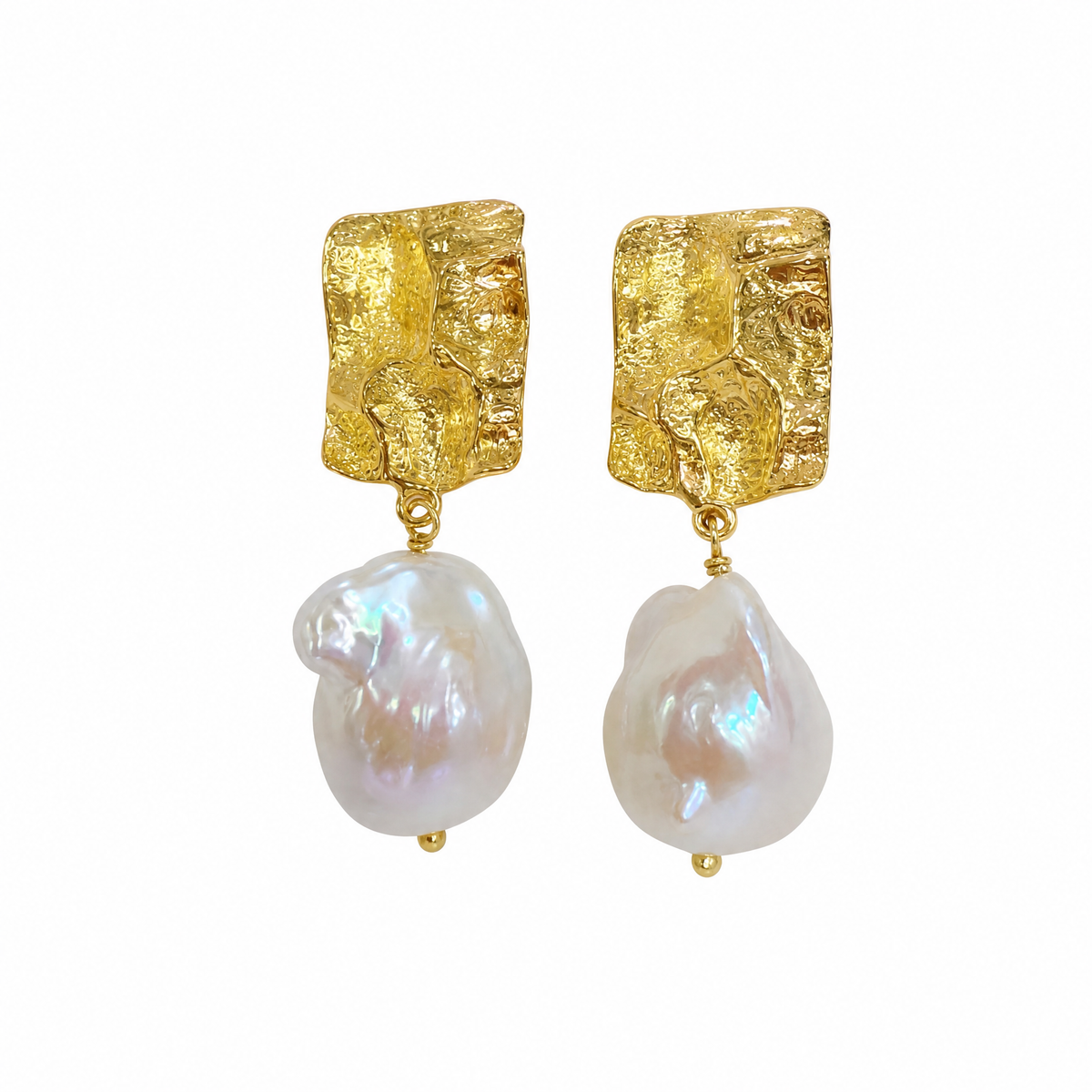 Boucles d'oreilles pendantes Aurelia en perles baroques