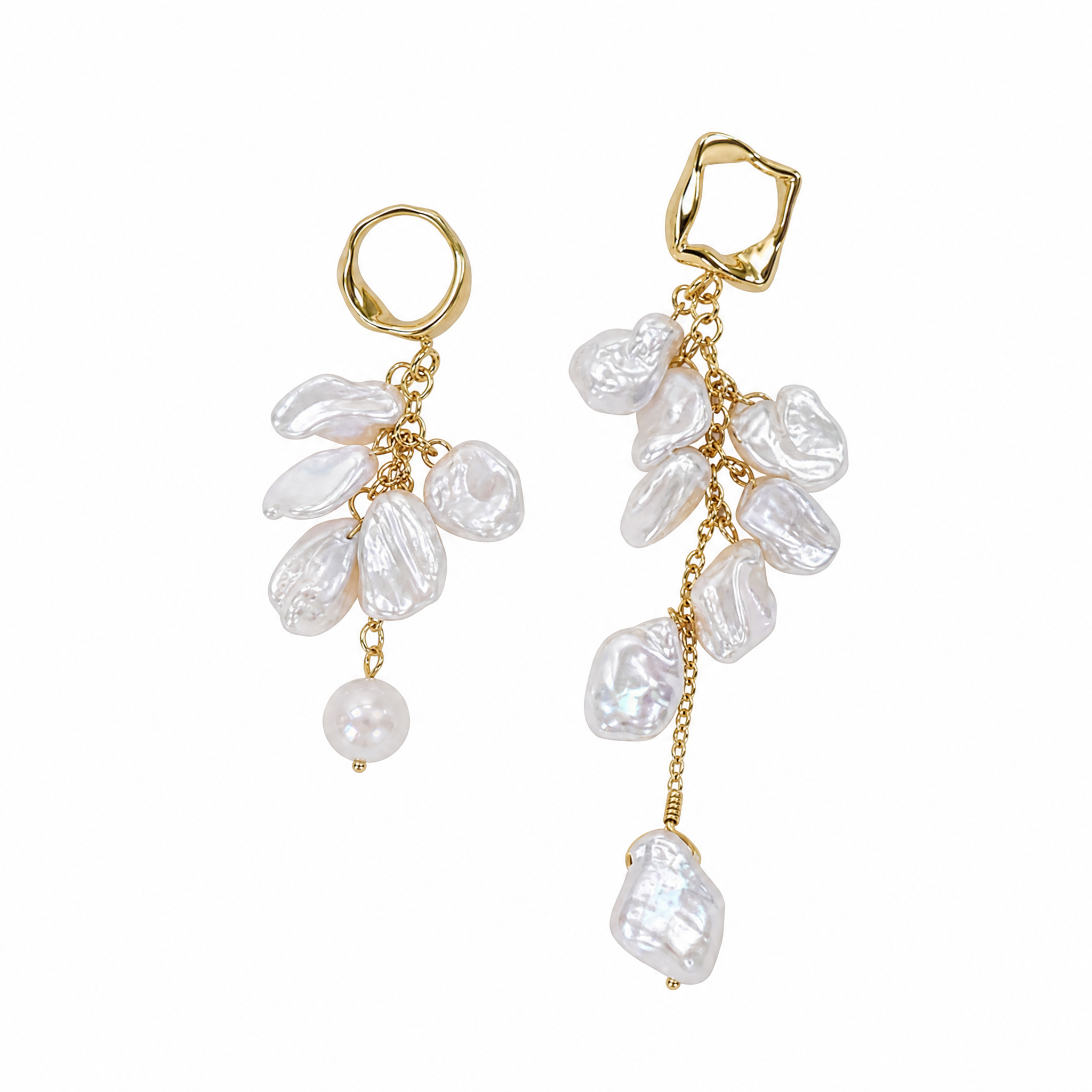 Petal Cascade Keshi Pearl Earrings