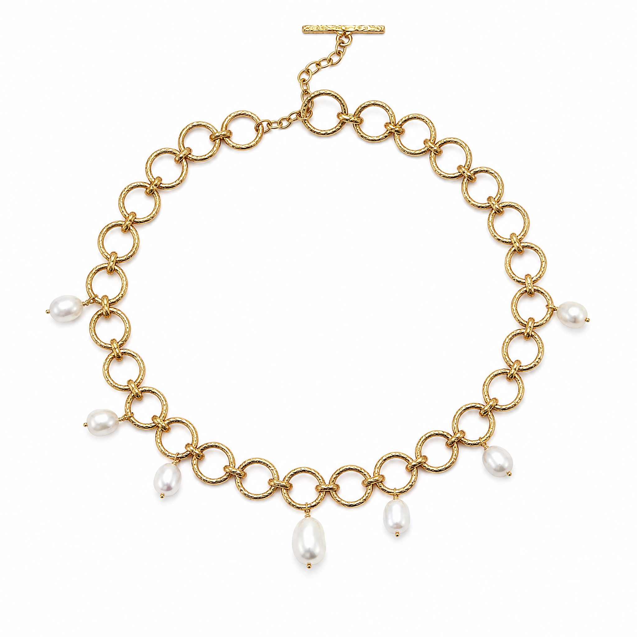 Gilded Orbit Baroque Pearl Necklace
