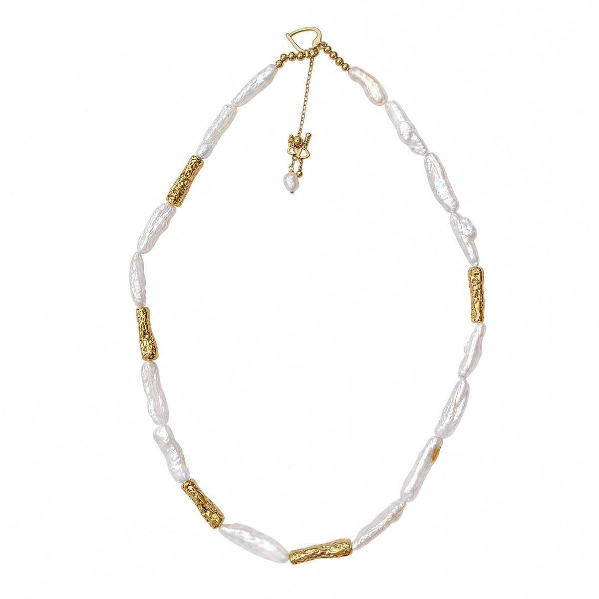 Gilded Reed Baroque Pearl Necklace