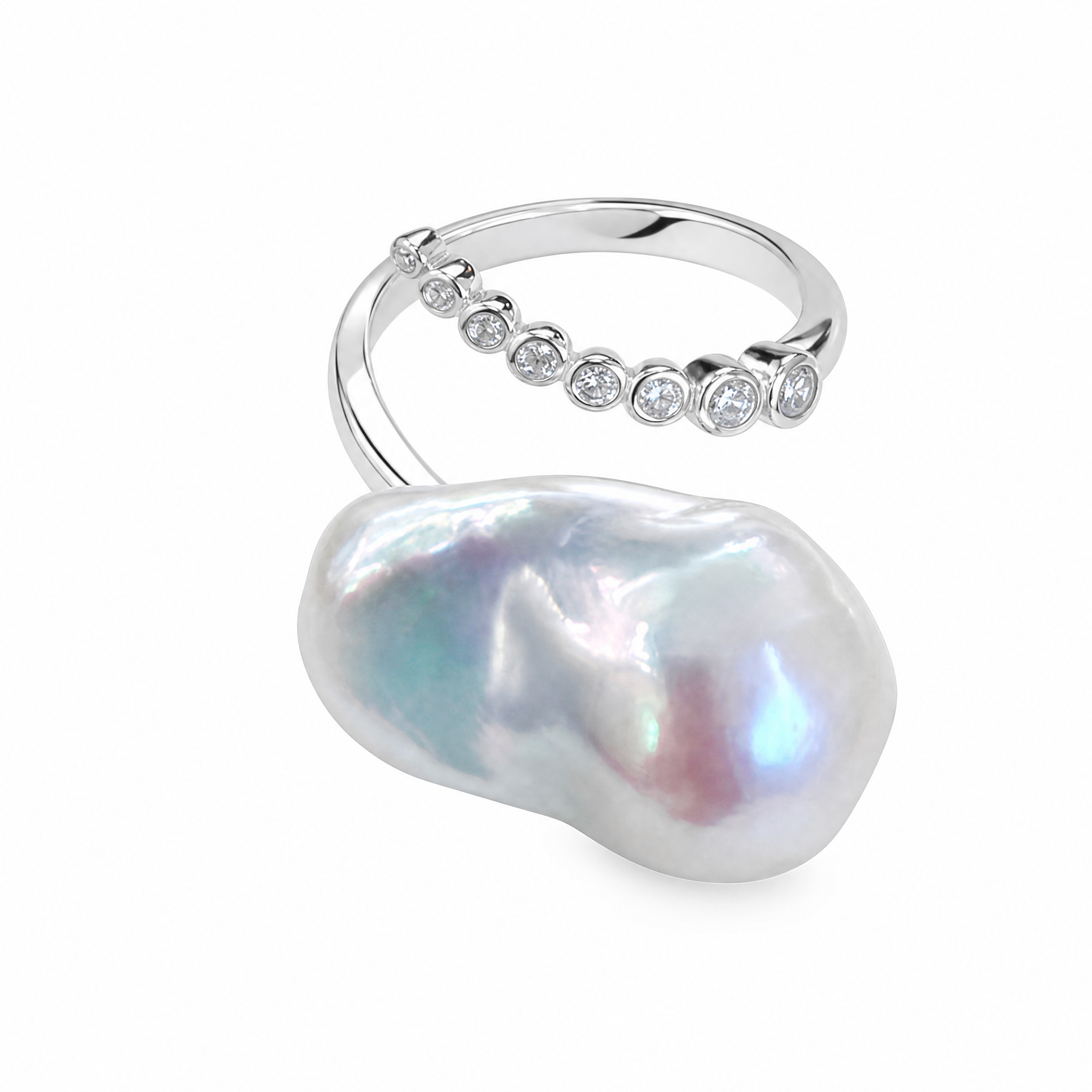 Moonveil Baroque Pearl Ring