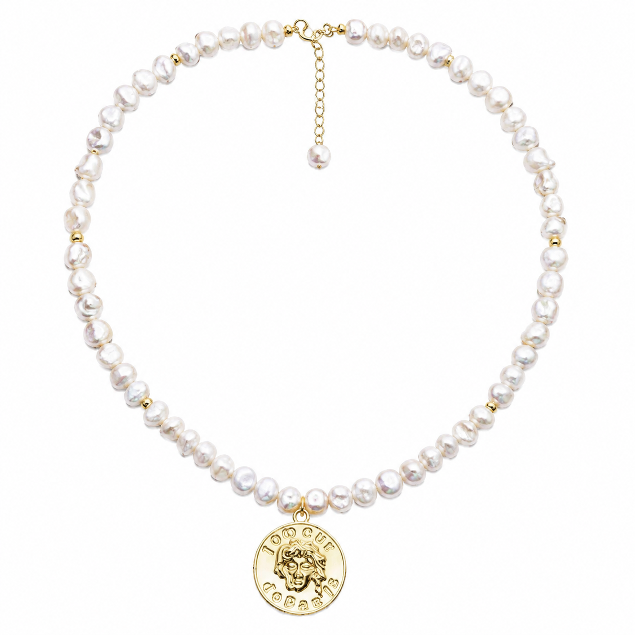 Sol Medallion Baroque Pearl Necklace