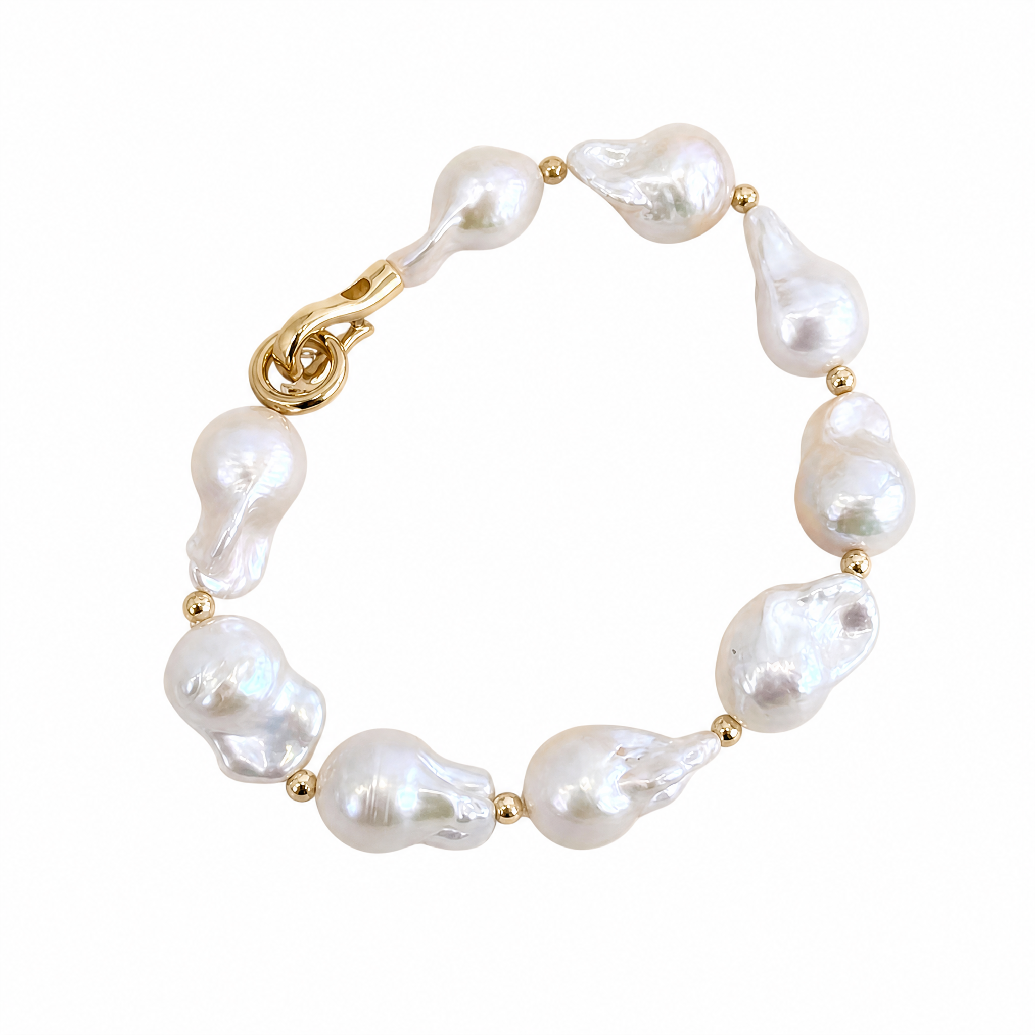 Golden Current Baroque Pearl Bracelet