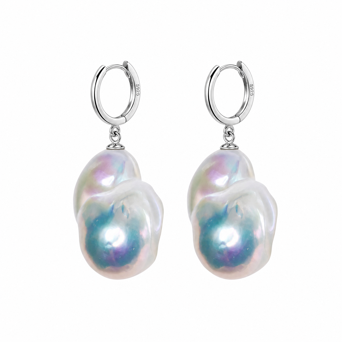 Aurora Baroque Pearl Hoop Earrings