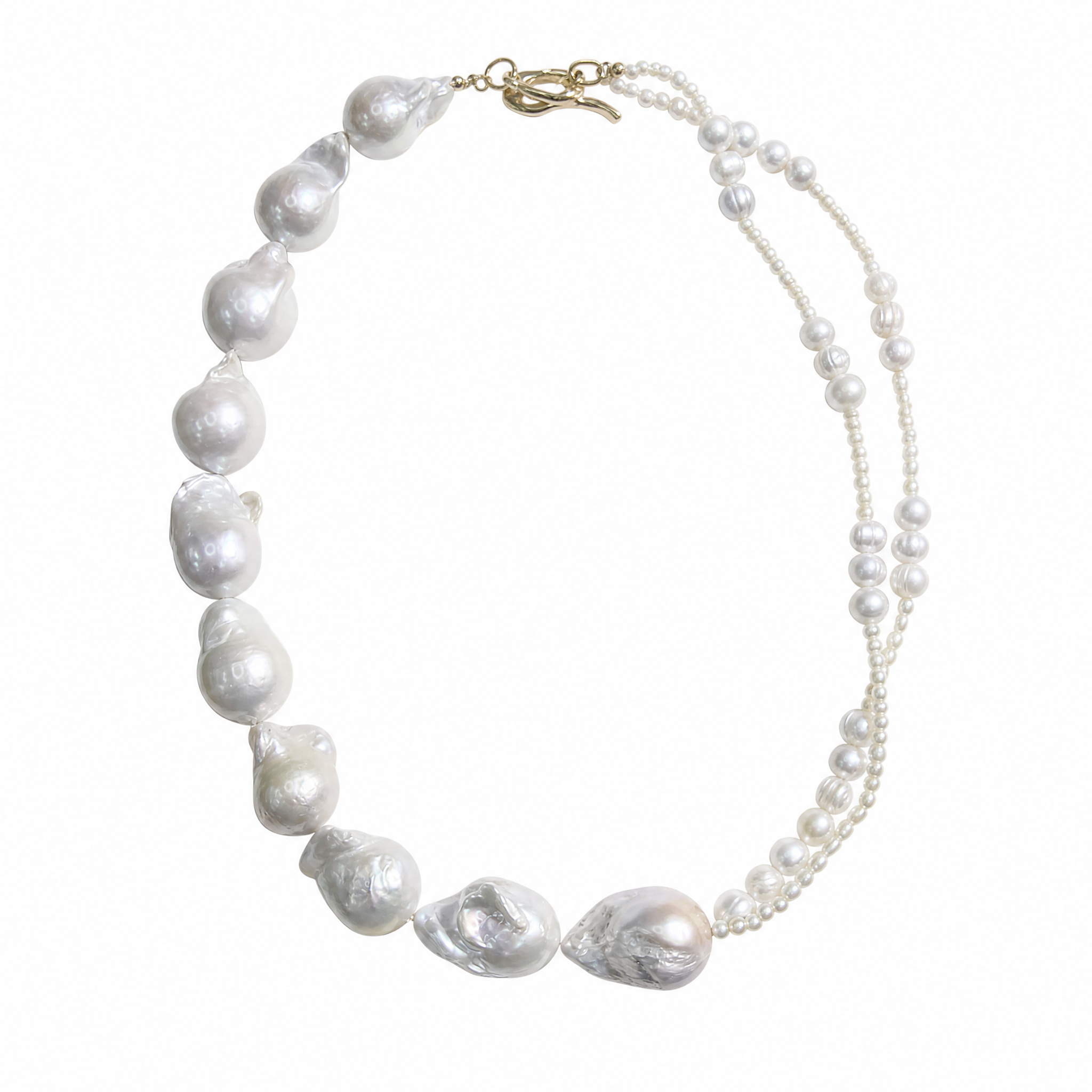 Dual Rhythm Baroque Pearl Necklace