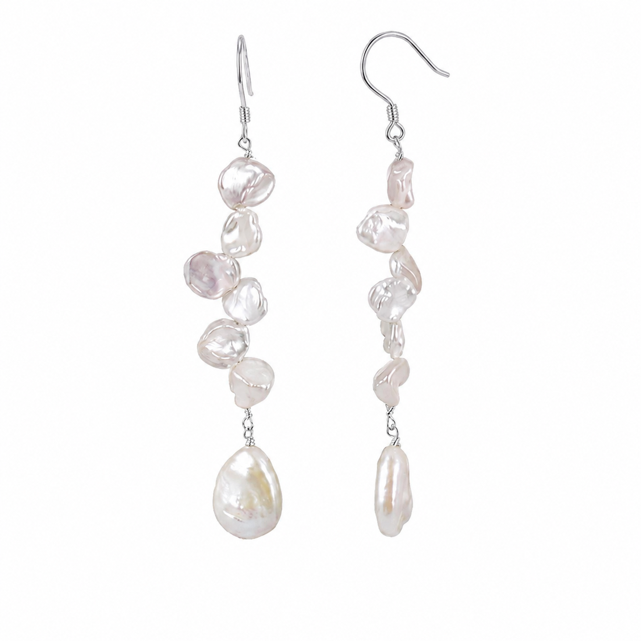 Cascade Keshi Pearl Drop Earrings