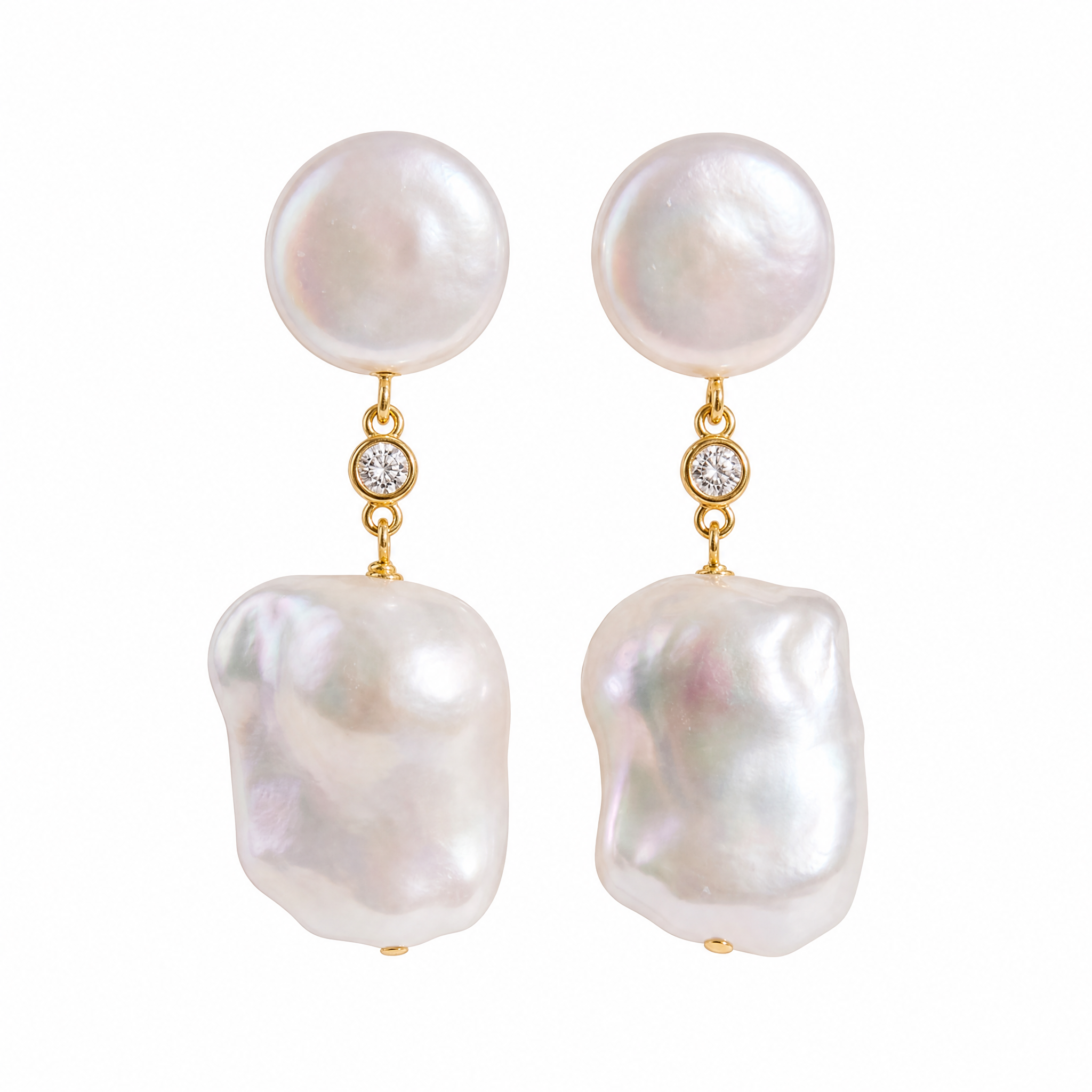 Halo Baroque Pearl Drop Earrings