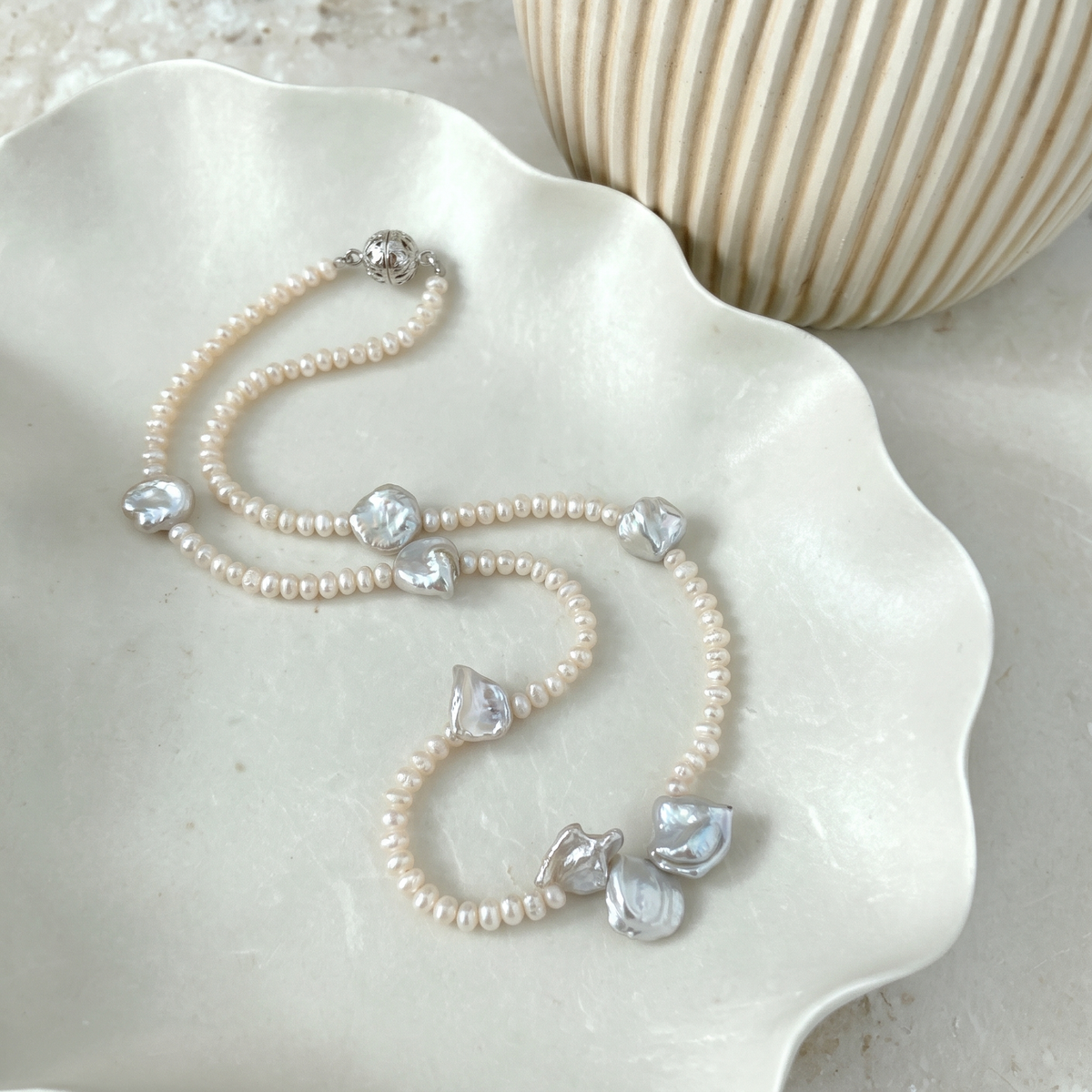 Fleur Baroque Pearl Necklace
