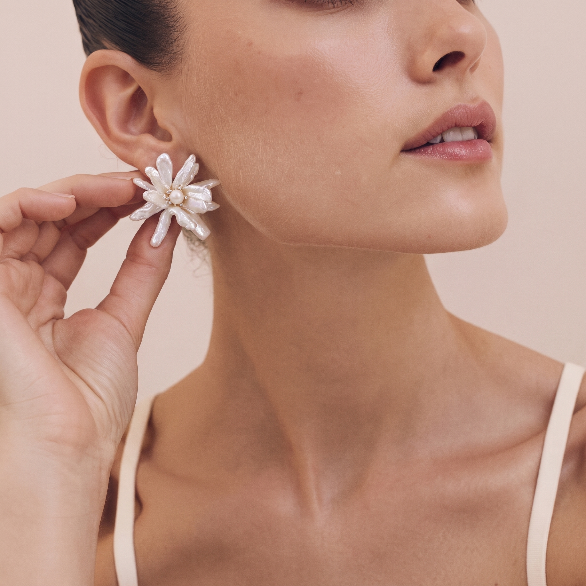 Boucles d'oreilles Soleil Keshi Bloom