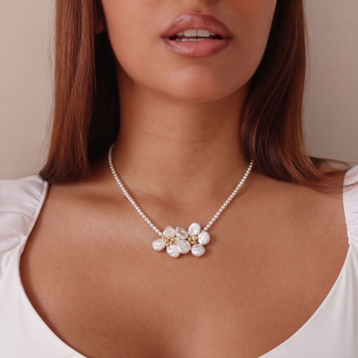Petite Fleur Keshi Pearl Necklace