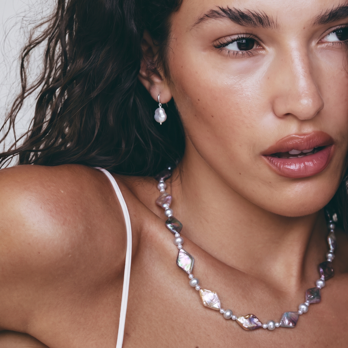 Prism Violet Baroque Pearl Necklace