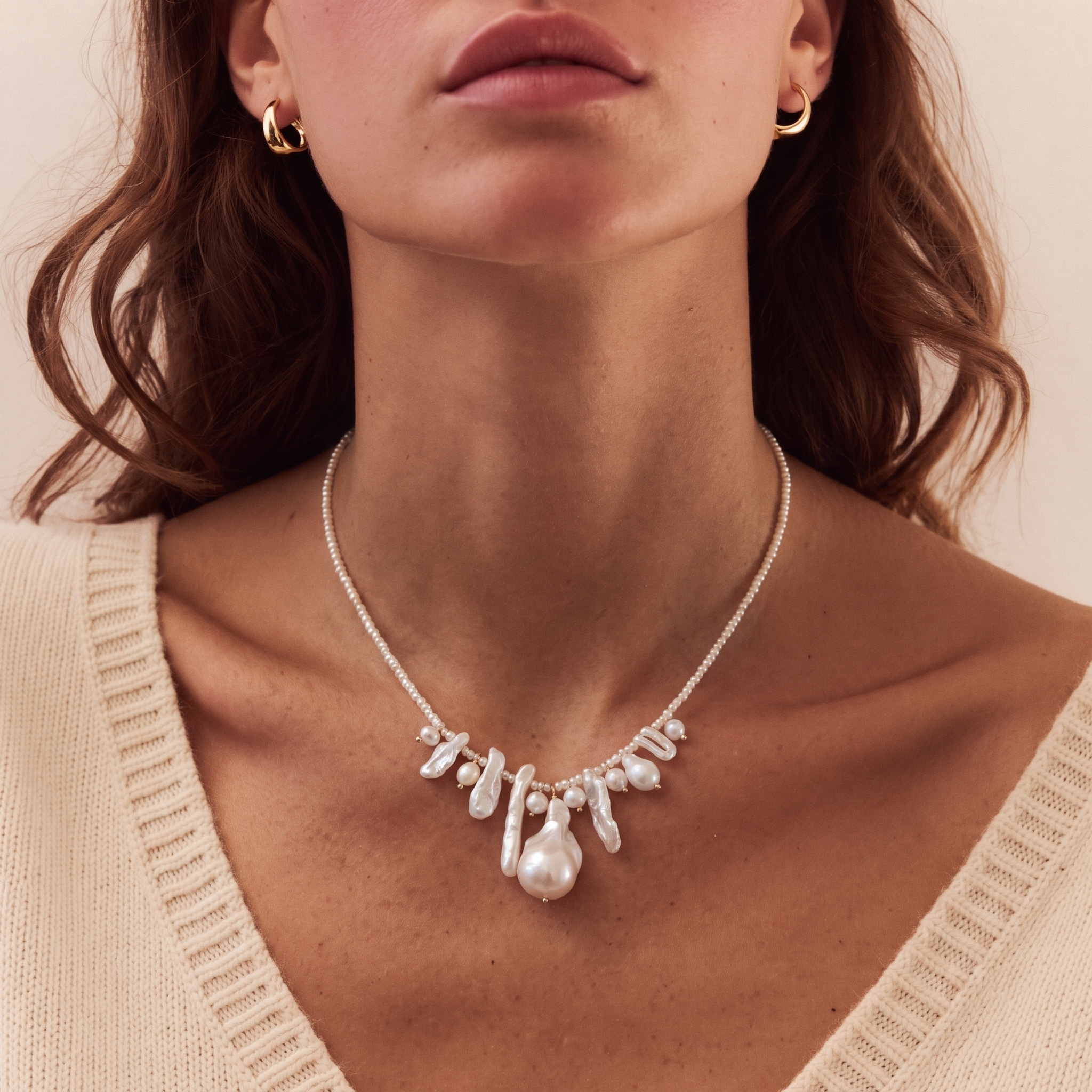Tidal Fringe Baroque Pearl Necklace