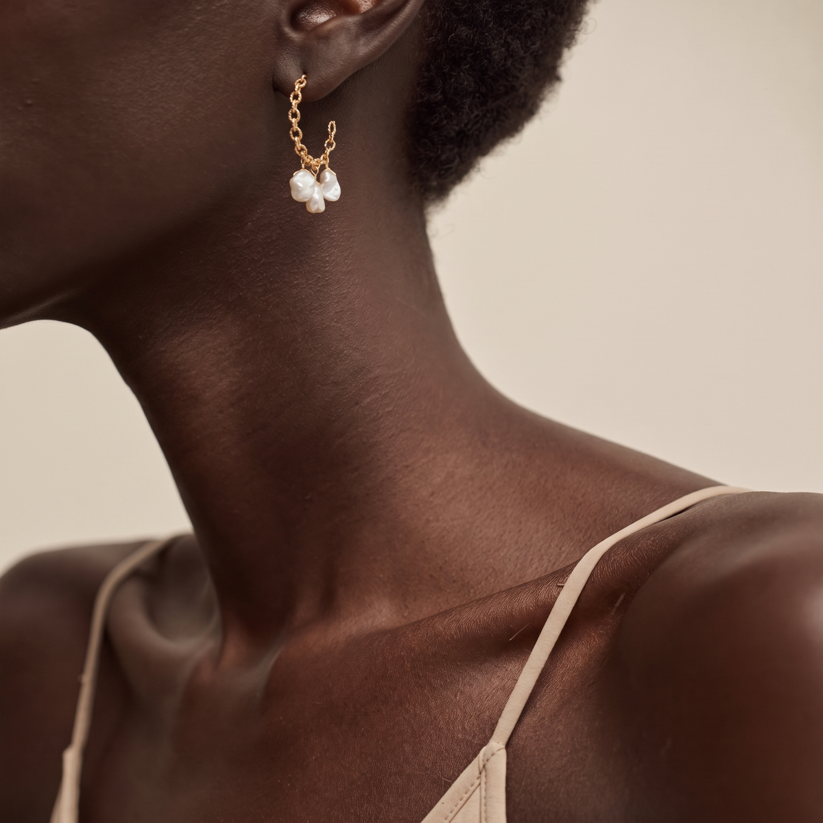 Petite Orbit Pearl Hoop Earrings