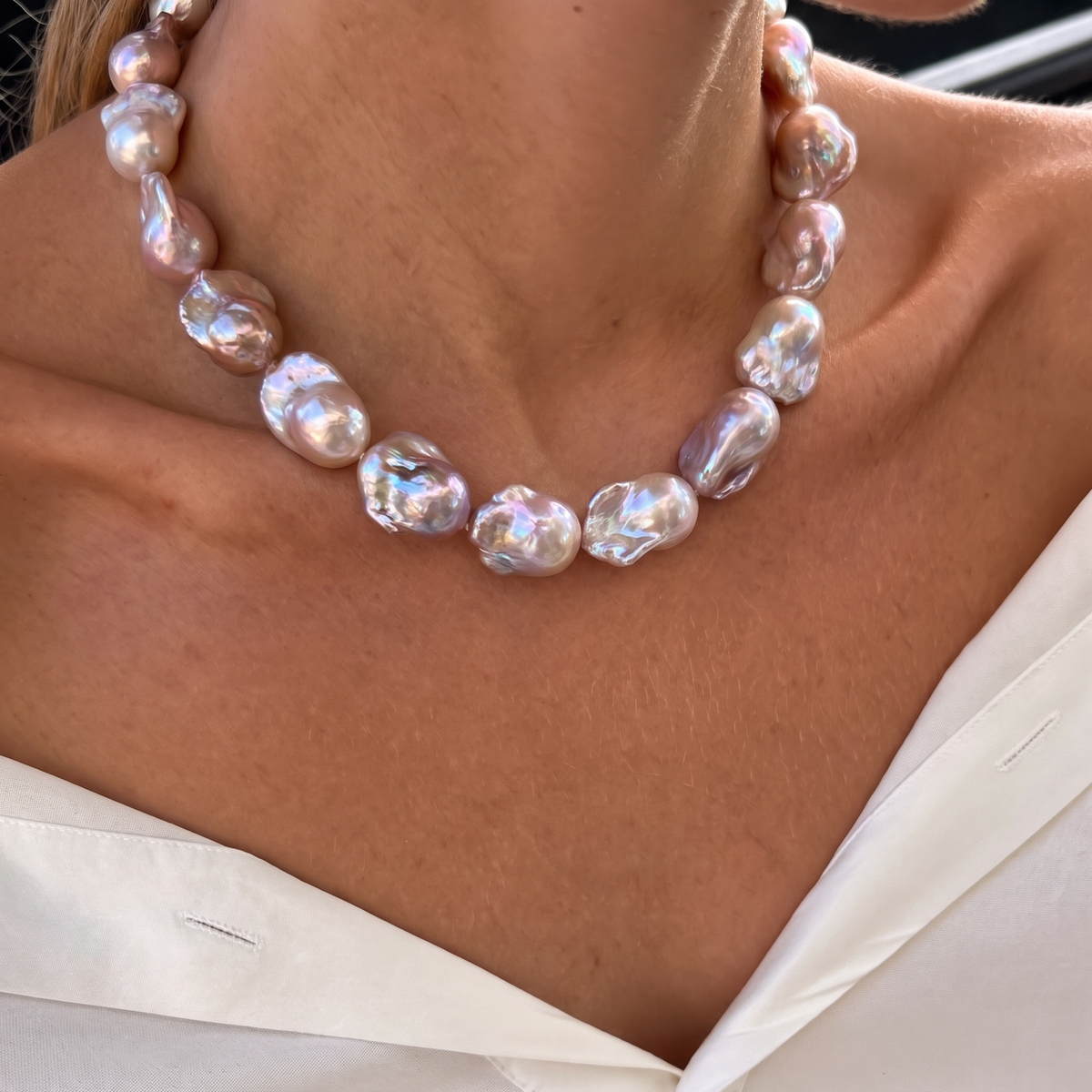 Amethyst Tide Baroque Pearl Necklace