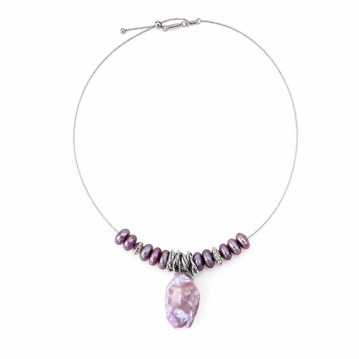Midnight Orbit Pearl Collar Necklace by ORAÉ — modern baroque pearl jewelry