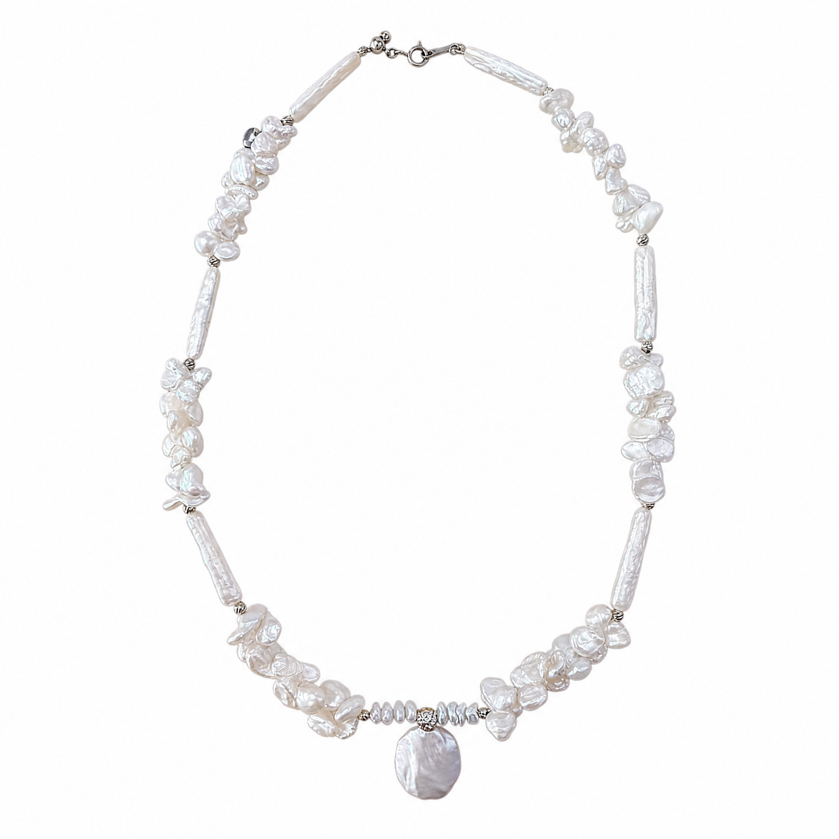 Frosted Garden Baroque Pearl Necklace by ORAÉ — modern baroque pearl jewelry