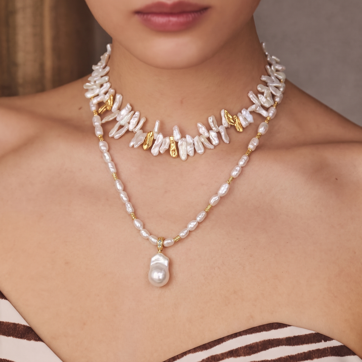 Aurélia Strand Necklace by ORAÉ — close-up shot