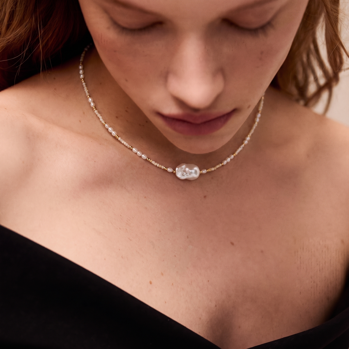 Whisper Pearl Necklace by ORAÉ — detail view