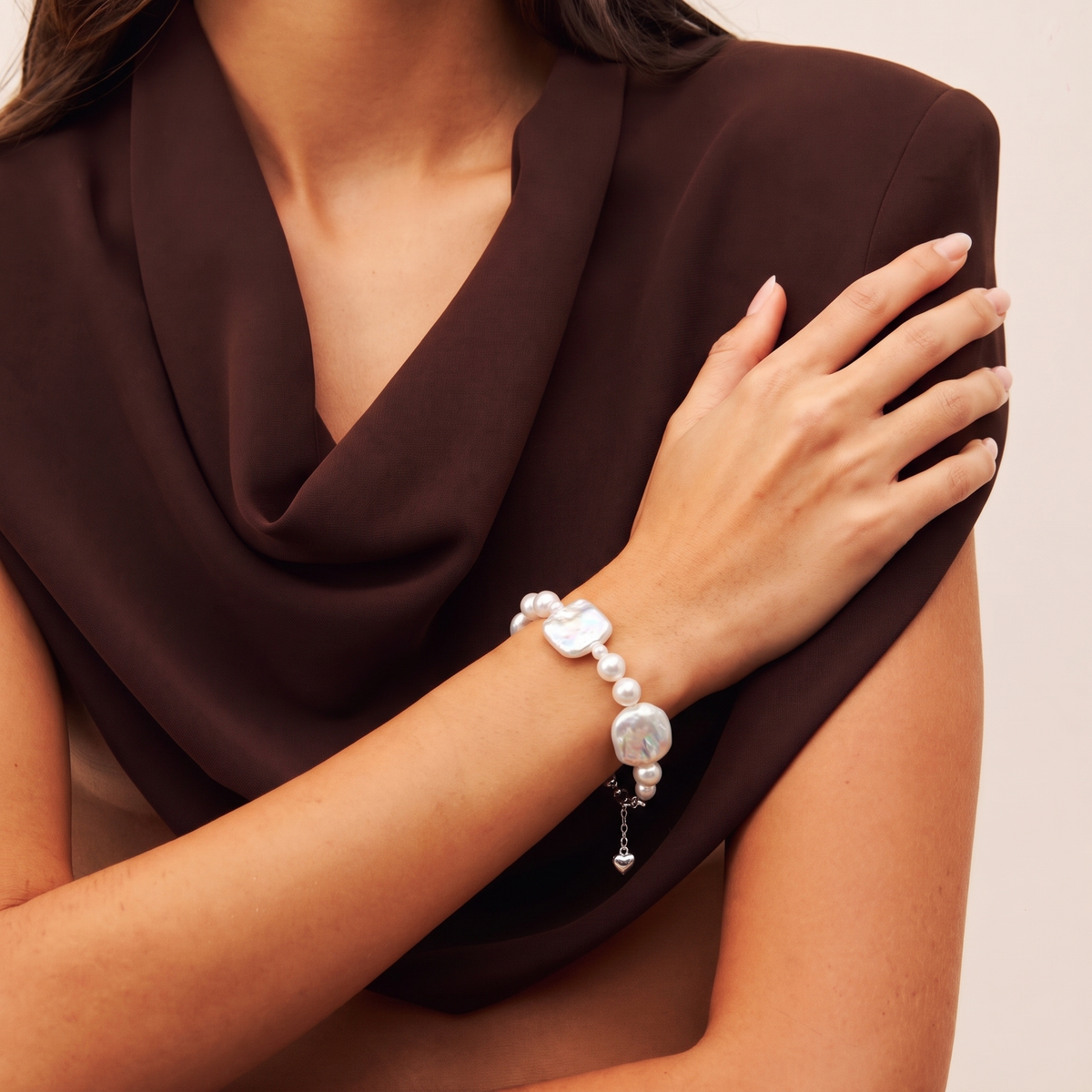 Mosaic Baroque Pearl Bracelet by ORAÉ — detail view