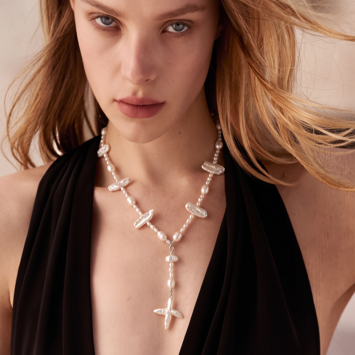 Aster Tide Lariat Necklace by ORAÉ — detail view