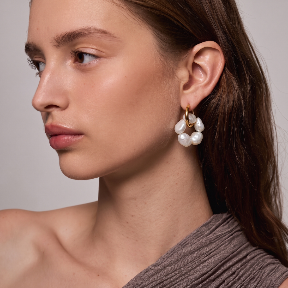 Pearl Blossom Hoops by ORAÉ — detail view