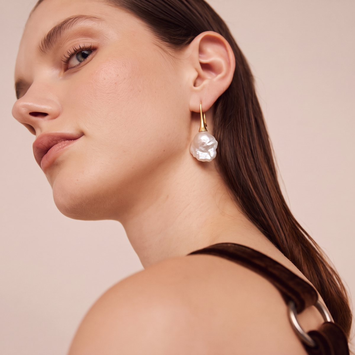 Sculptural Baroque Pearl Drop Earrings by ORAÉ — modern baroque pearl jewelry