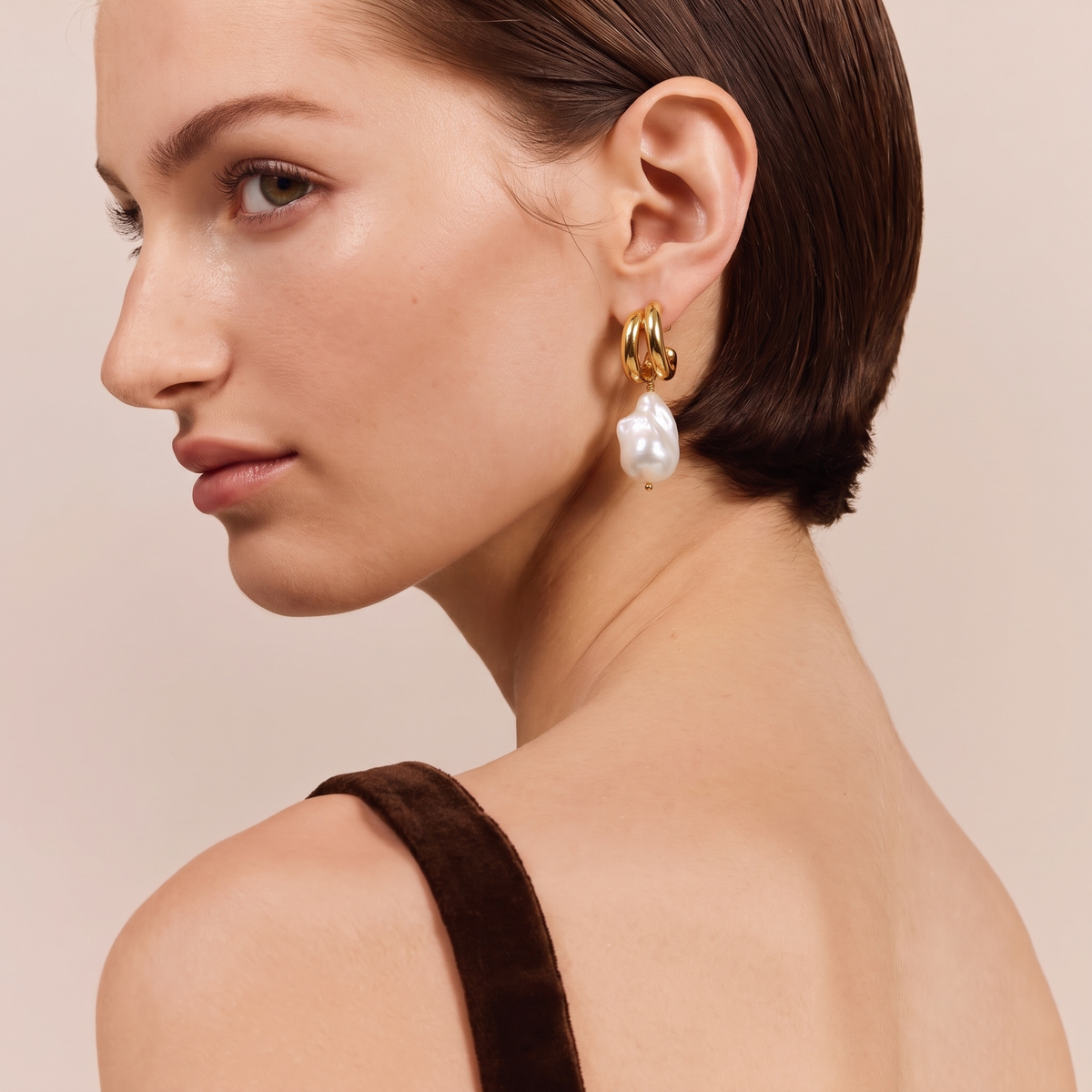 Solenne Baroque Pearl Drop Earrings by ORAÉ — modern baroque pearl jewelry
