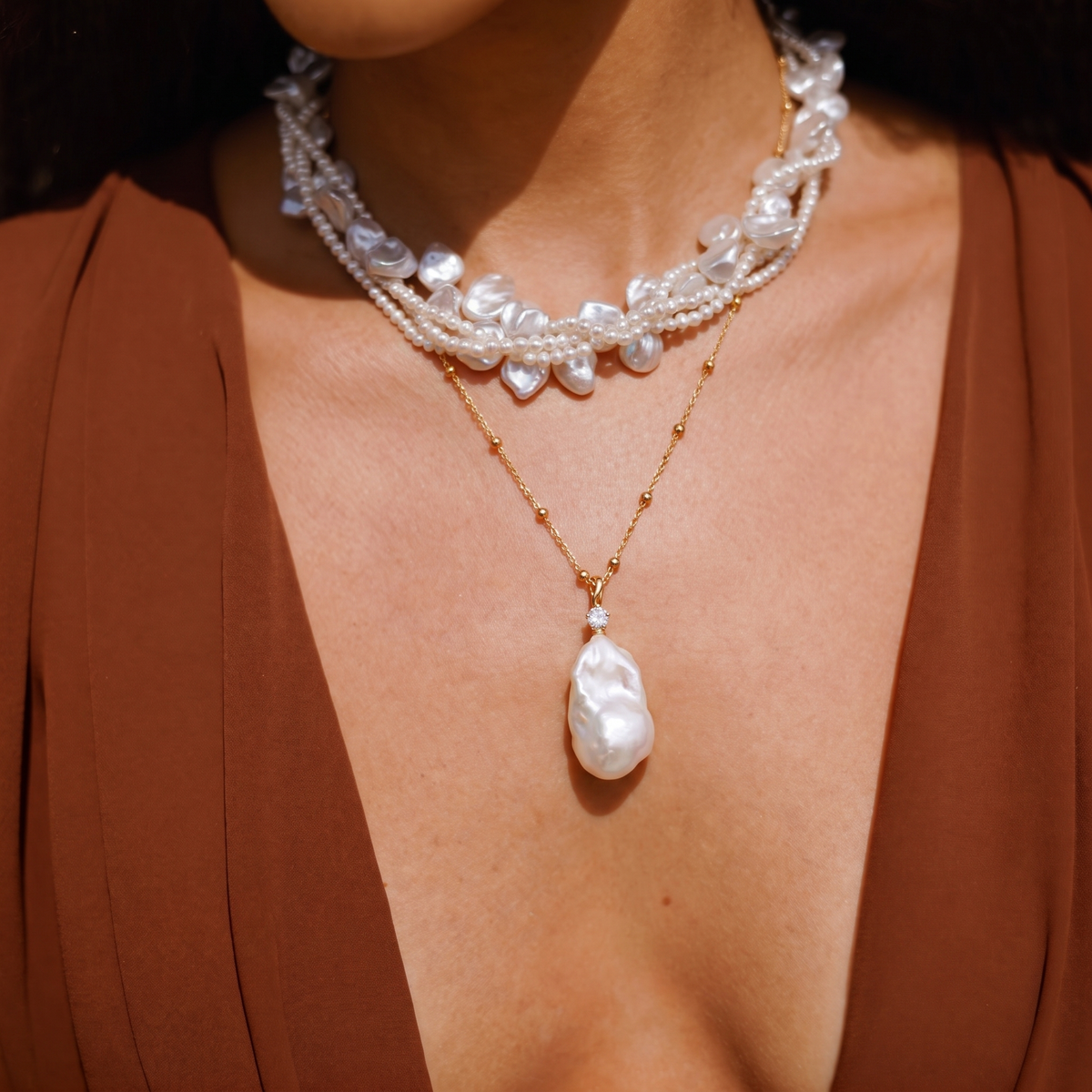 Cloud Veil Pearl Necklace