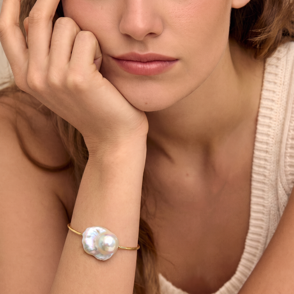 Serpentine Baroque Pearl Bracelet