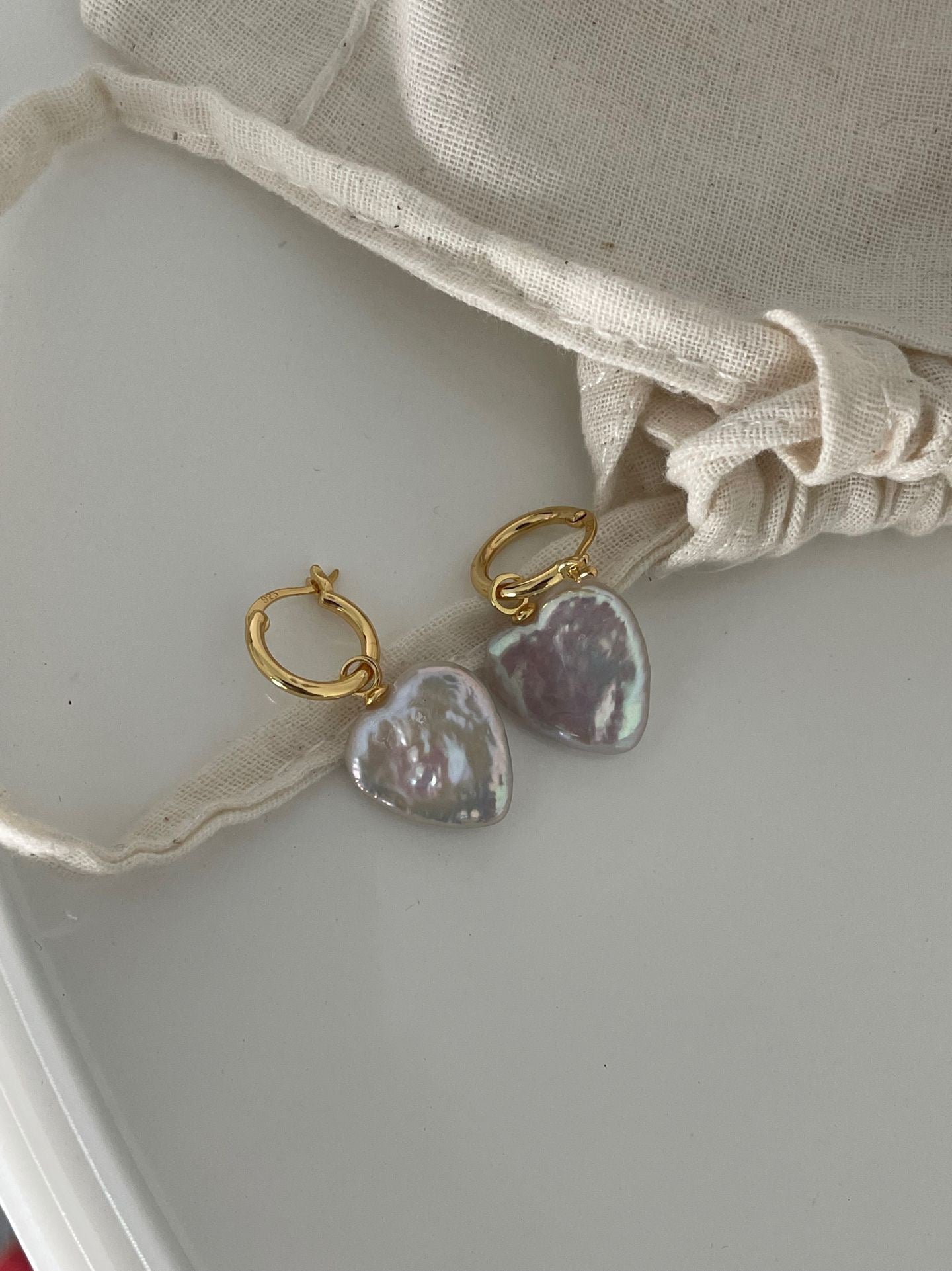 Amour Baroque Heart Pearl Earrings